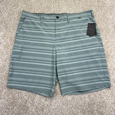 New Hurley Phantom Jones Short Men  s Size 38 Green Striped Modern Fit