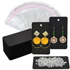 100Pcs Earring Display Cards Holder Clear Earring Backs Self Adhesive Bags