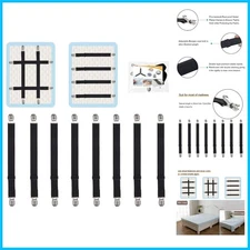 Versatile Elastic Mattress Sheet Fasteners - 8 Durable Clips for Tidy Bedding