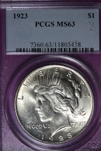 1923 PCGS MS63 PEACE DOLLAR #B51501