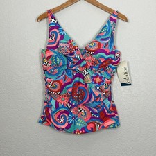 NWT Catalina Womens L Tankini Top Floral Pais...