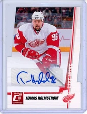 2010-11 Panini Donruss Tomas Holmstrom 128 Die Cut Auto 08/25 Detroit Red Wings