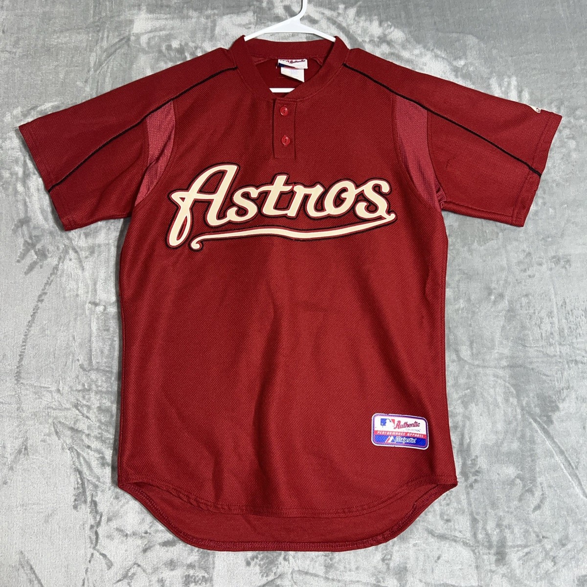 VTG 90s 00s MLB HOUSTON ASTROS BASEBALL JERSEY MAJESTIC SIZE M RED