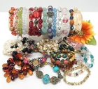 VINTAGE TO NOW FASHION/COSTUME JEWELRY BEADED BRACELET LOT, ASSORTED MATERIALS