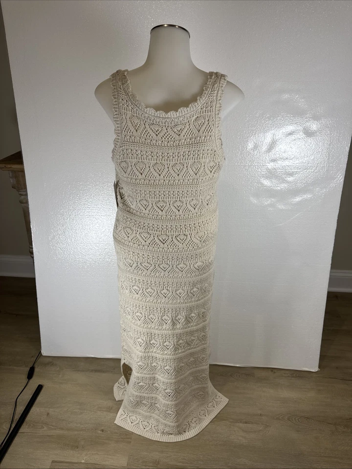 Nuevo con etiquetas Maxi Vestido Lauren Conrad Sin Mangas Negro con Corpiño de Crochet Para Mujer Talla L Foto 2 de 4