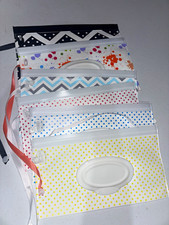 Portable Baby Wipes Travel Case Pouch, Plastic Zip Case, Assorted lot of 6