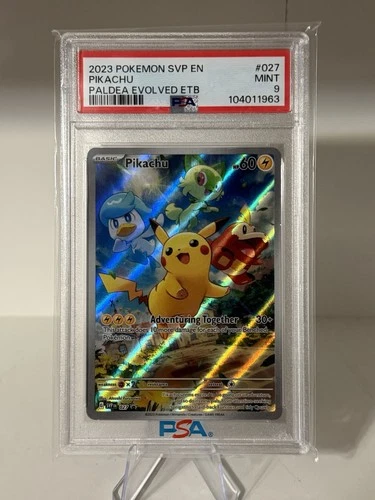 Pokémon TCG: Pikachu 027 Paldea Evolved Black Star Promo PSA 9