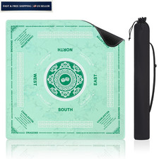 Mahjong Mat with Rules, 32.5"x32.5" Water 32.5" x x 0.11", Green