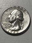 1963  SILVER WASHINGTON QUARTER     V/F-A/U  N205