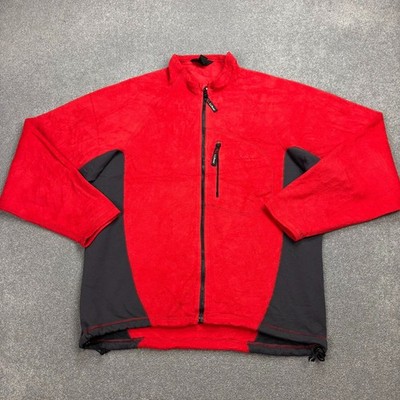 LL Bean Fleece Erwachsene X Large rot durchgehender Reißverschluss hergestell...