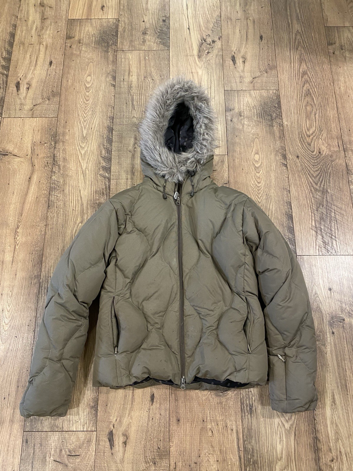 Salomon Puffer Jacket donna media 450 piumino crop con cappuccio zip intera sci neve