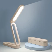 LED Desk Lamp for Office Home & Battery Operated Lamp Rechargeable Lamp Khaki
