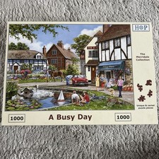 Hop 1000 Piece Jigsaw Puzzle A Busy Day Used Complete Good Condition