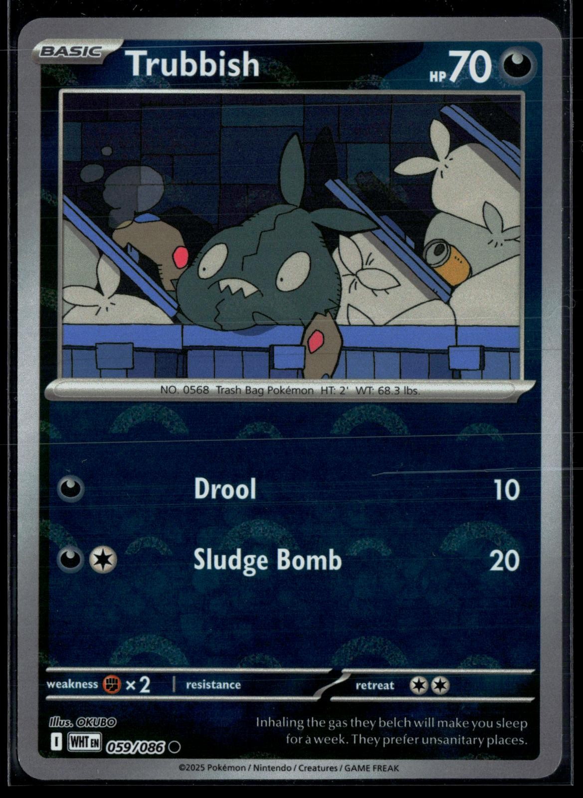 Trubbish 059/086 White Flare Common POKEBALL Reverse Holo