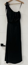 Solai One Shoulder Maxi Dress, Women’s Small Black Rayon Blend w/ Side Zip