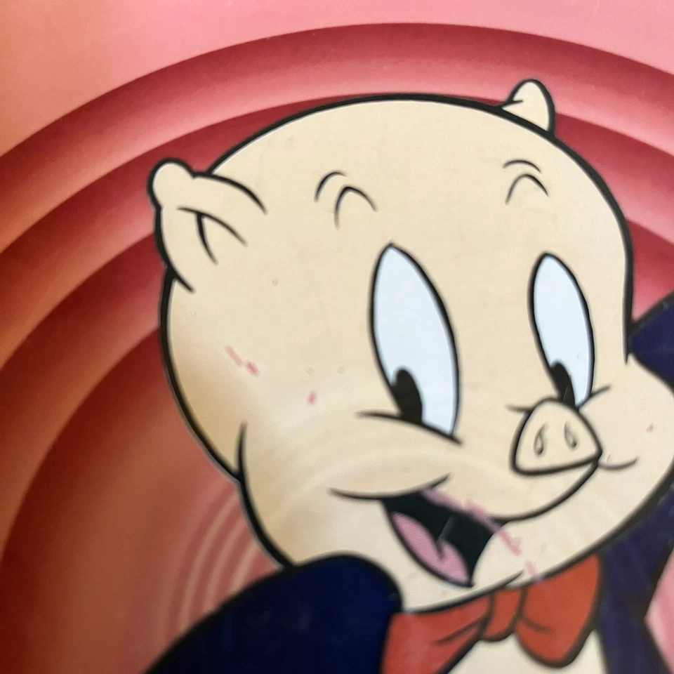 Plato Porky Pig Fiesta 10.5" Warner Bros Homer Laughlin 1994 Cena Rosa De Colección Foto 3 de 4