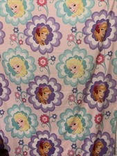 Frozen Elsa Anna Twin Size Flat Sheet only Disney Flowers