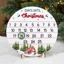 10.5'' Wooden Christmas Countdown Advent Calendar 2025 Day Until Xmas 