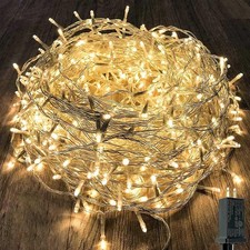 Connectable 300 LED 115Ft String Lights, 13 Modes, Timer, Warm White
