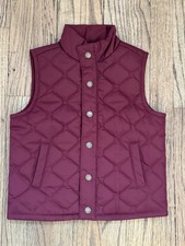 Janie and Jack Boys Quilted Vest Size 3/4 In Maroon, NWT