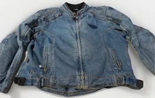 Cortech Jacket Mens XL/46 DSX Denim Motorcycle Moto Armored Pads VG Condition