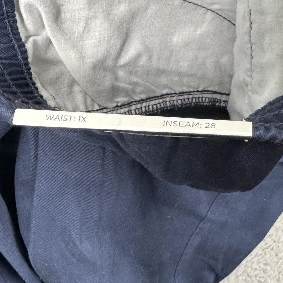 Pantalones chinos informales Harbor Bay para hombre 1XL 40x28 azul marino cintura elástica 100 % algodón Foto 3 de 4