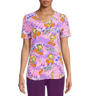 Scrubstar Women s Looney Toons Tweety Bird Scrub Top Size L