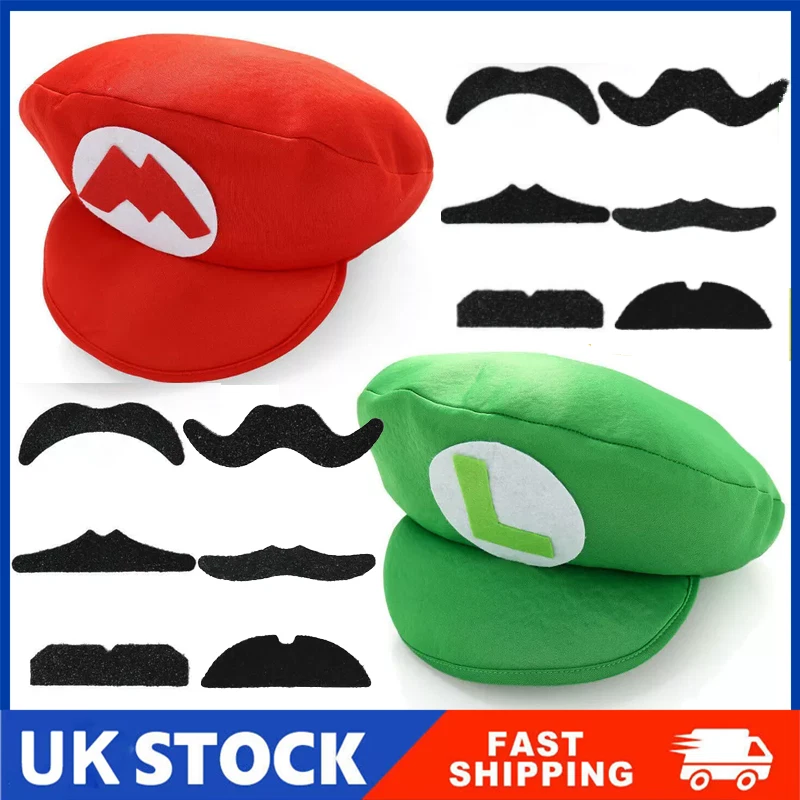 Super Marios Bros Cartoon Hat Adult Kids Game Super Luigi Bors Cosplay Hats