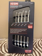 Icon Wcm-5 Metric Professional Large Combination Wrench Set 5pc 20-24mm