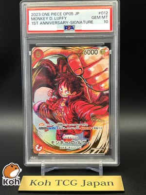 PSA 10 Monkey D. Luffy ST01-012 Eiichiro Oda Signature One Piece