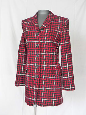 Veste Pied de Coq (ROUGE Noir Blanc) CAROLL Paris 36