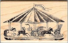Stampendous M288 CAROUSEL Wood Mounted Stamp 48025