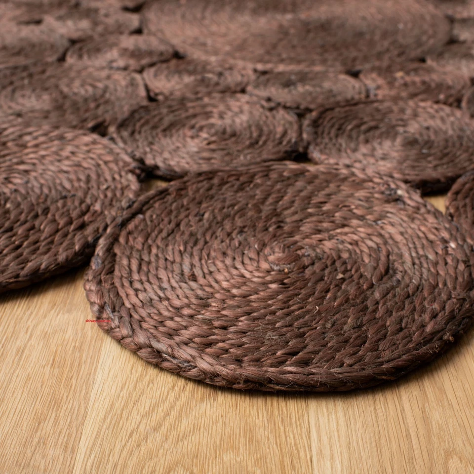 Rug 100% Jute Natural Style Reversible Braided Rug Rustic Modern Look Area Rug - Image 3 of 4