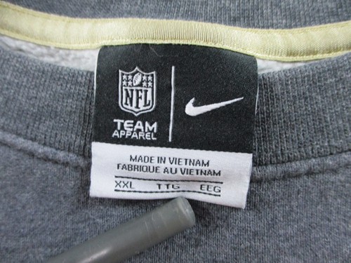 Chicago Bears Sweatshirt Adult 2XL XXL Gray Orange Nike NFL Crewneck Fleece - Picture 4 of 9