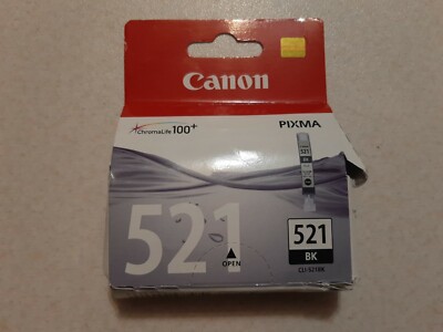 Original Canon 521 Drucker Tintenpatrone SCHWARZ CLI-521BK Verpackung beschädigt