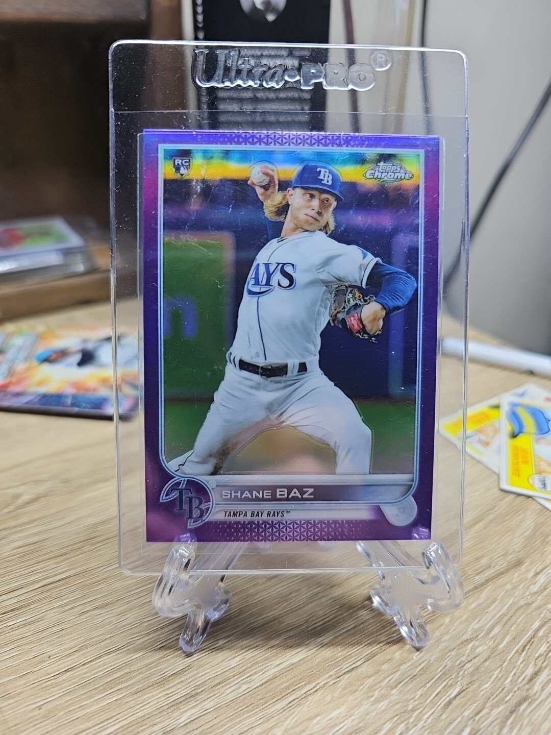 Shane Baz Rookie Purple Refractor - 2022 Topps Chrome #201 Tampa Bay Rays /250