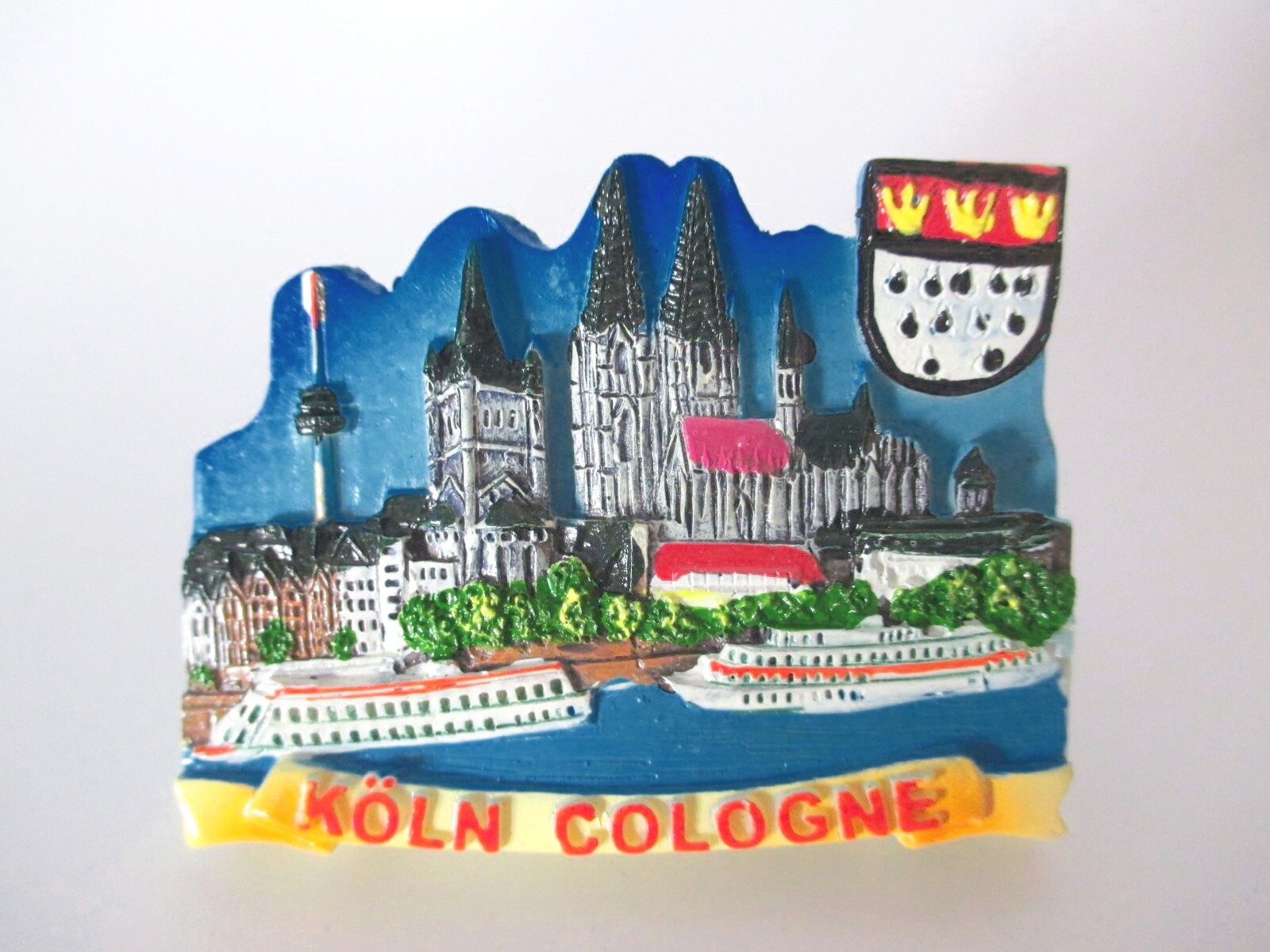 Cologne magnet Cathedral Rhine coat of arms Germany premium souvenir poly