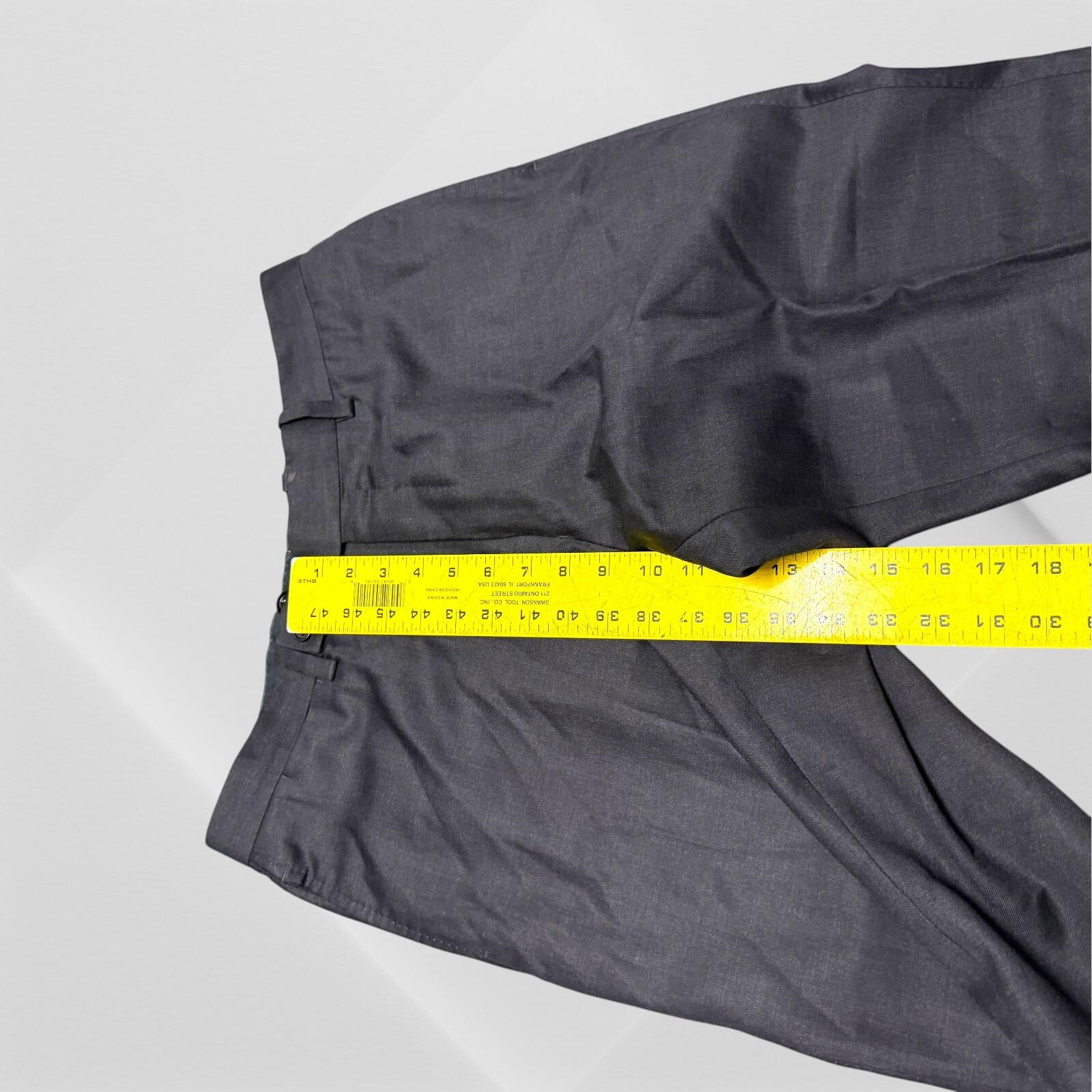 Mark Pomerantz Wool Charcoal Solid Bespoke Dress … - image 8