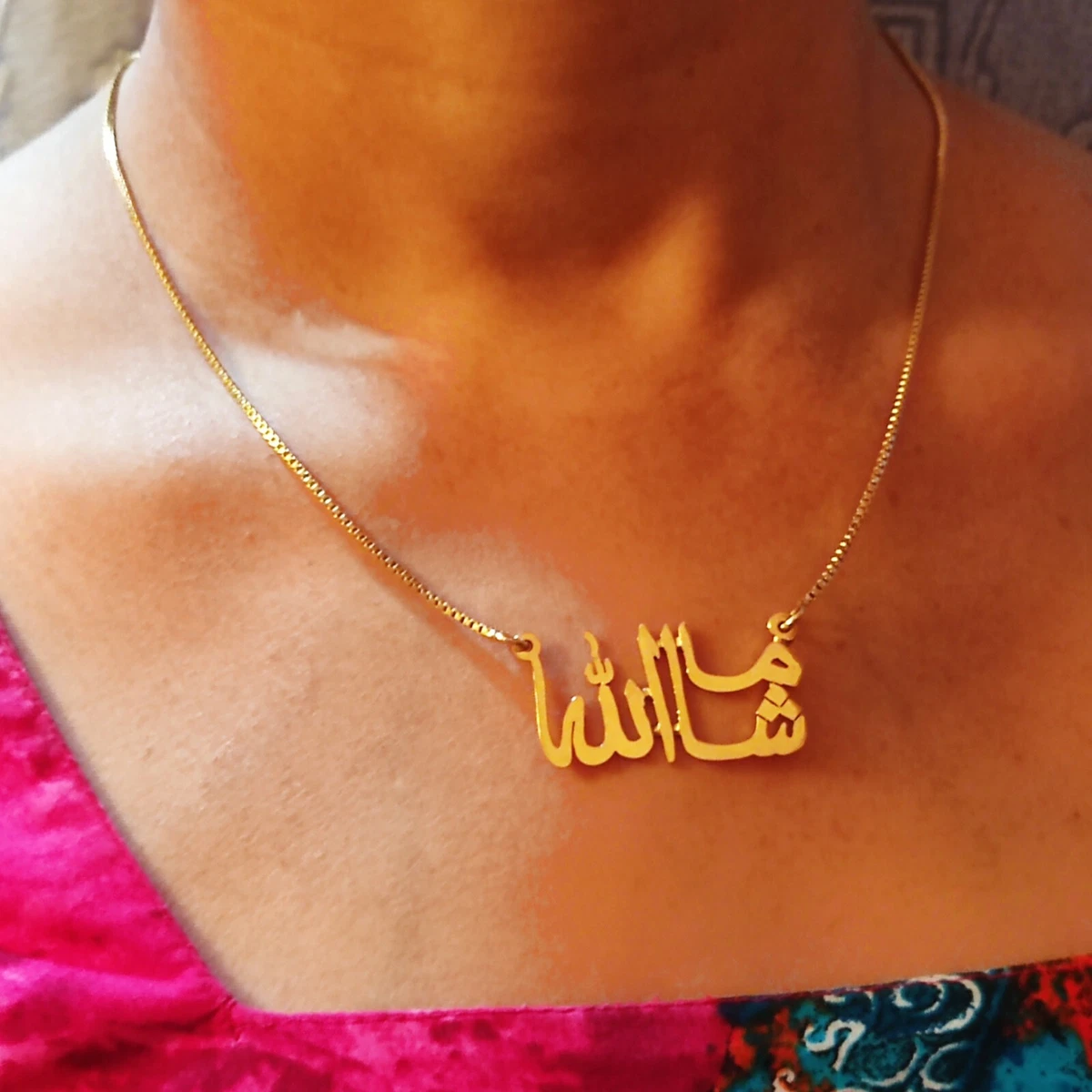 22k gold arabic name necklace deals