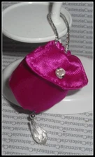PURSE BARBIE DOLL STARLIGHT WALTZ MAGENTA BAG  DANGLING CRYSTAL BEAD ACCESSORY