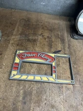 VTG Old Fair Play Mills Coin Slot Machine Metal Face Plate Frame Emblem Parts