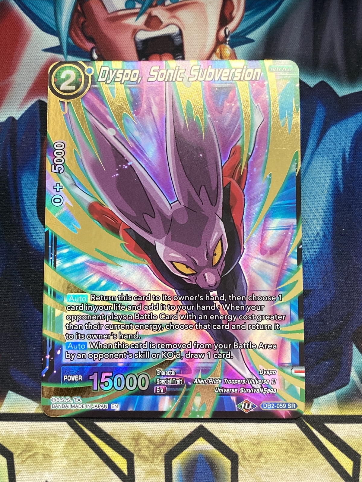 Dyspo Sonic Subversion DB2059 SR Dragon Ball Super Card Game TCG Falak Tayyeb Platinum