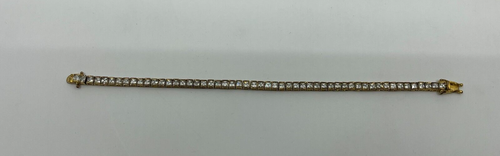 Sterling CL CZ Tennis Bracelet Square Cubic Zirconia 925 Silver 7" - Picture 3 of 11