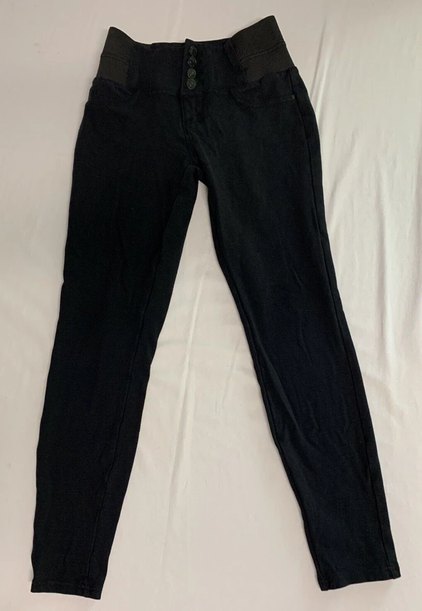 Sapphire Red Womens Black Pull On Stretch Skinny Pants Yoga