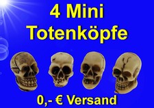 Aquarium Terrarium Deko ❤ 4 STÜCK MINI TOTENKOPF ❤ Skul Zubehör Dekoration