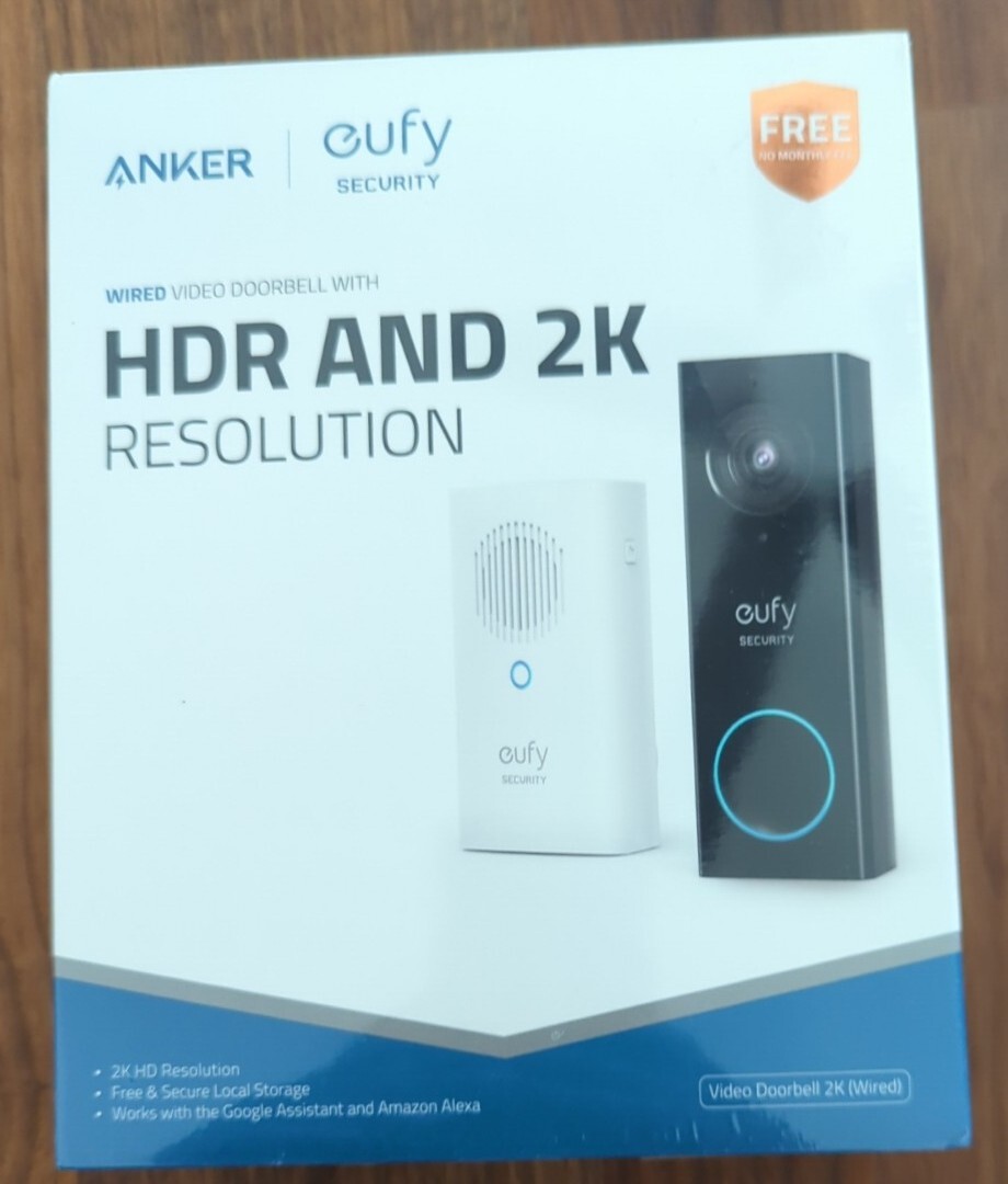 eufy T8200 2K HD 2-Way Audio Wi-Fi Video Doorbell for sale online