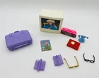 Vintage Barbie accessory lot TV, boombox and more