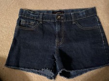 Girl Blue Stretch Denim Shorts Jordache Size 14 Waist 28  