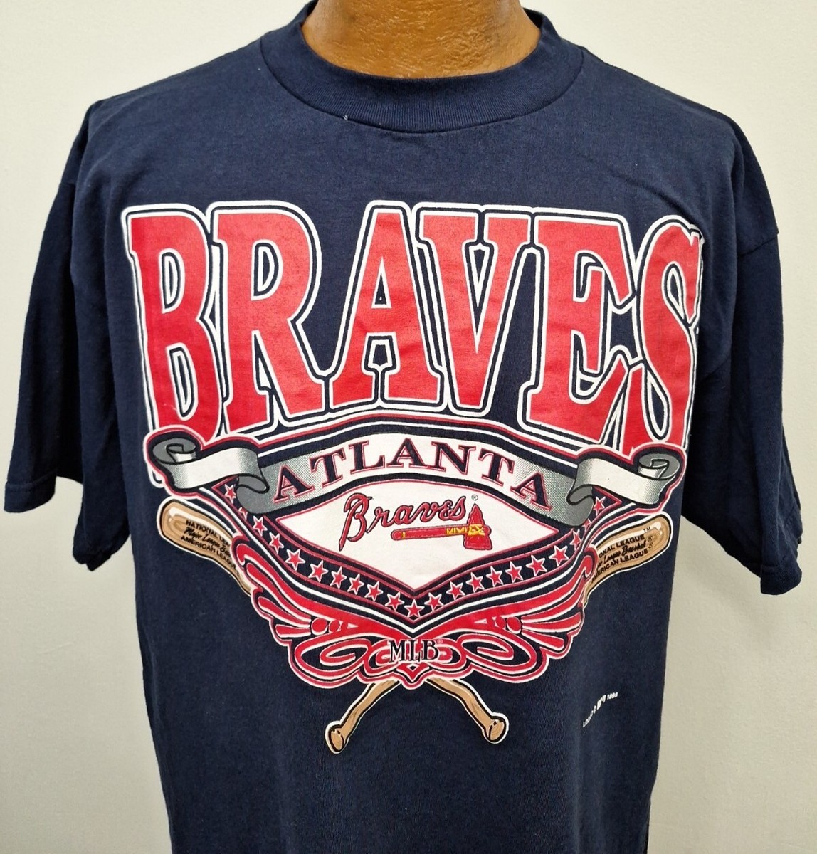 vintage ATLANTA BRAVES BASEBALL 1996 Logo 7 90s USA t-shirt sz XL