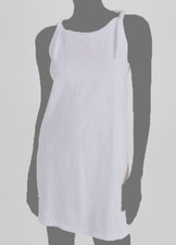 $132 Monrow Women's White Crewneck Twisted Shoulder T-Shirt Dress Size S
